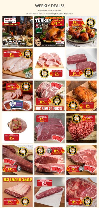 Robert's Fresh and Boxed Meats Flyer December 1 to 8