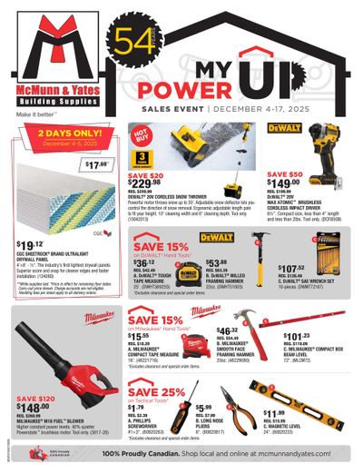 McMunn & Yates Building Supplies Flyer December 4 to 17
