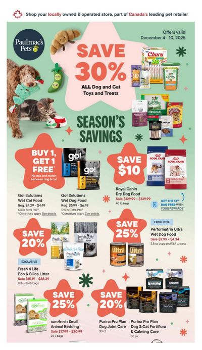 Paulmac's Pets Flyer December 4 to 10