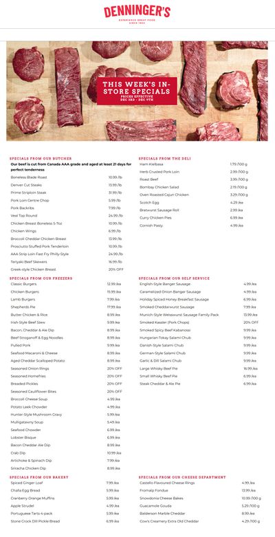 Denninger's Weekly Specials December 3 to 9