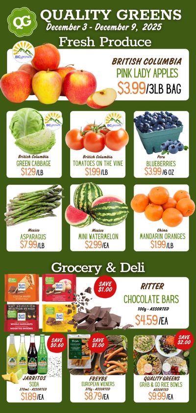 Quality Greens Flyer December 3 to 9