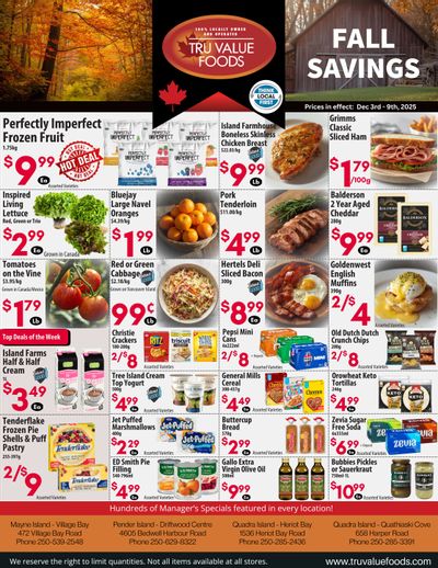 Tru Value Foods Flyer December 3 to 9
