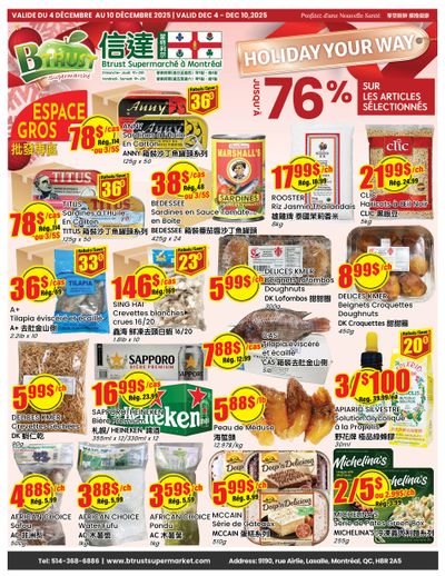 Btrust Supermarket (Montreal) Flyer December 4 to 10