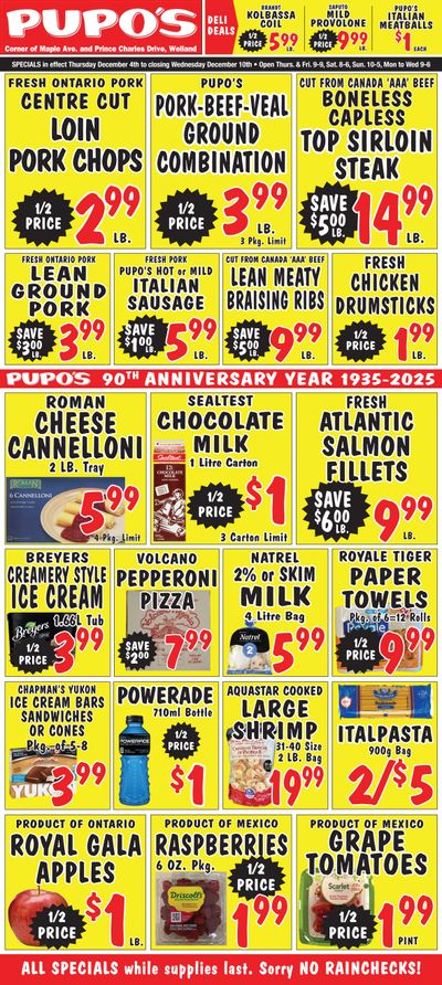 Pupo's Food Market Flyer December 4 to 10