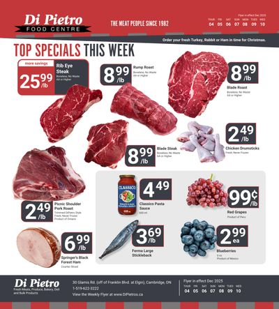 Di Pietro Food Centre Flyer December 4 to 10