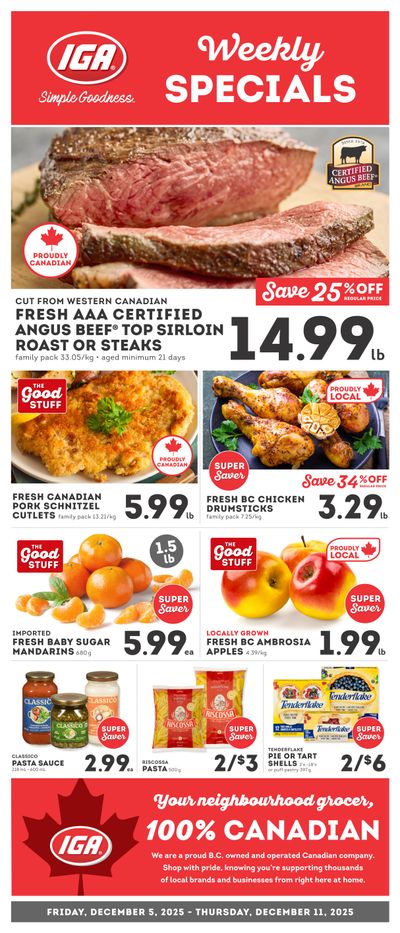 IGA Stores of BC Flyer December 5 to 11