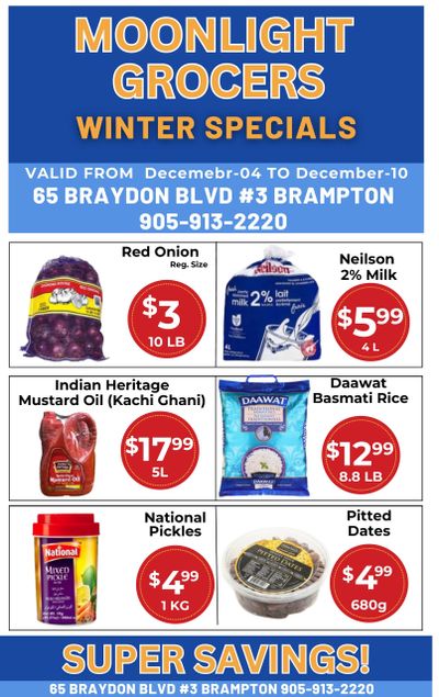 Moonlight Grocers Flyer December 4 to 10