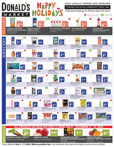Donald's Market Flyer December 4 to 17
