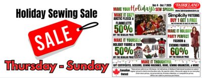 Fabricland (Kitchener, St. Catharines, Welland) Flyer December 4 to 7