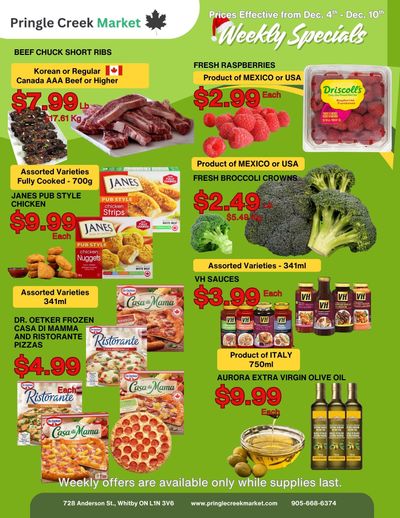 Pringle Creek Market Flyer December 4 to 10