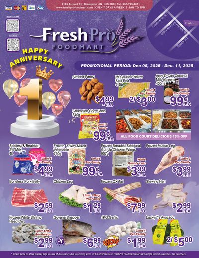 FreshPro Foodmart (Brampton) Flyer December 5 to 11