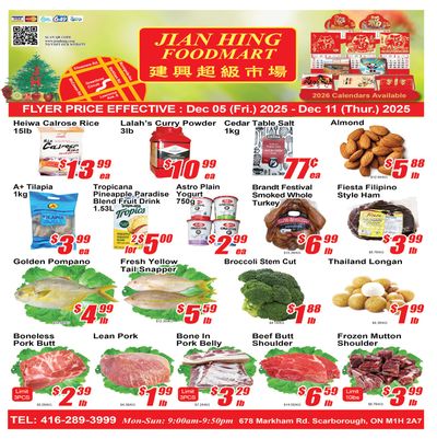 Jian Hing Foodmart (Scarborough) Flyer December 5 to 11