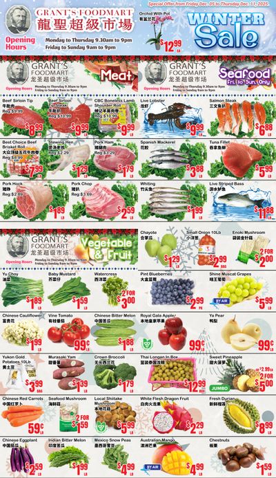 Grant's Food Mart Flyer December 5 to 11