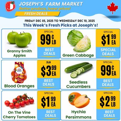 Joseph's Farm Market Flyer December 5 to 10