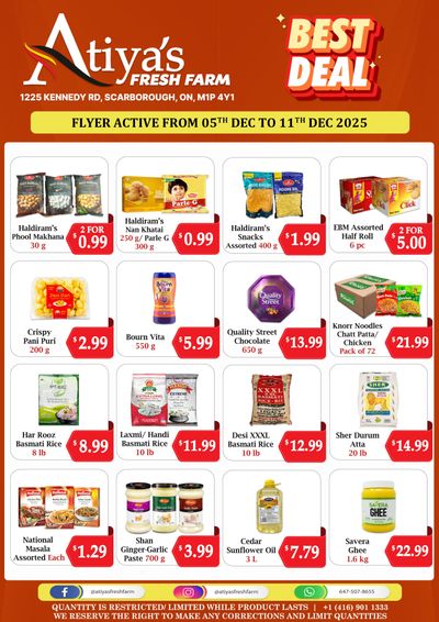 Atiya's Fresh Farm Flyer December 5 to 11
