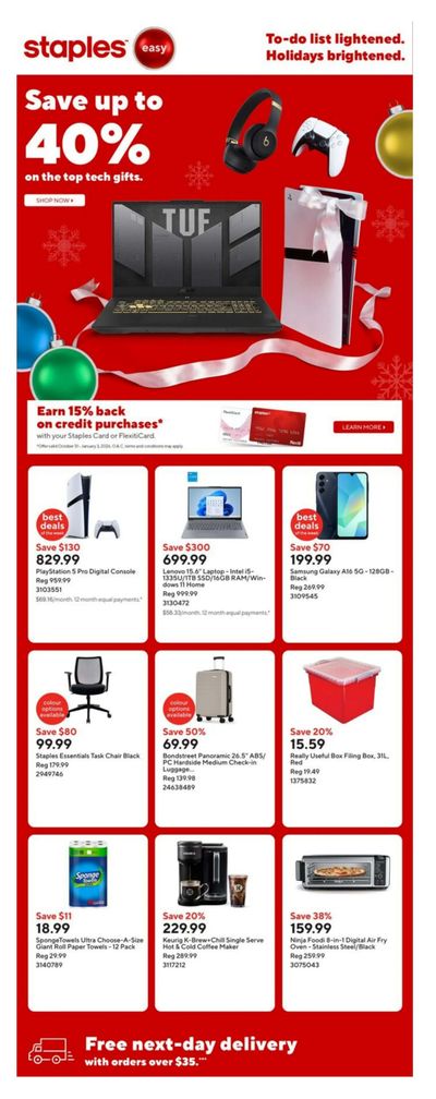 Staples Flyer December 5 to 11
