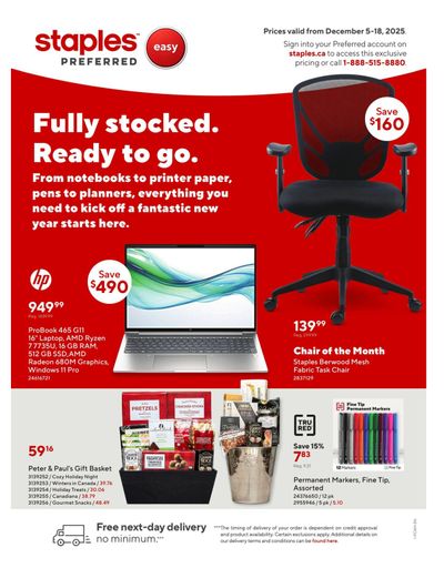 Staples Preferred Flyer December 5 to 18