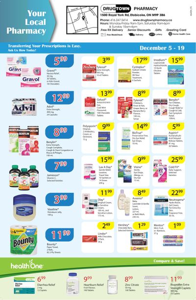 Drug Town Pharmacy Flyer December 5 to 19