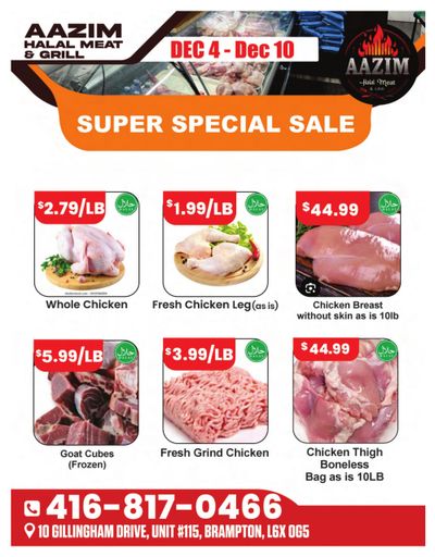 Aazim Halal Meat & Grill Flyer December 4 to 10