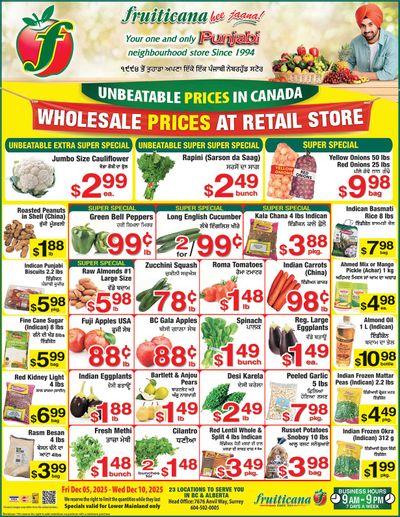 Fruiticana (Greater Vancouver) Flyer December 5 to 10