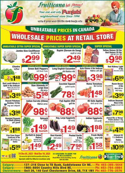 Fruiticana (Calgary) Flyer December 5 to 10