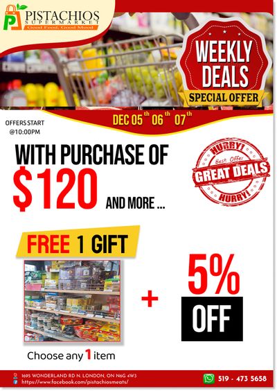 Pistachios Supermarket Flyer December 5 to 10