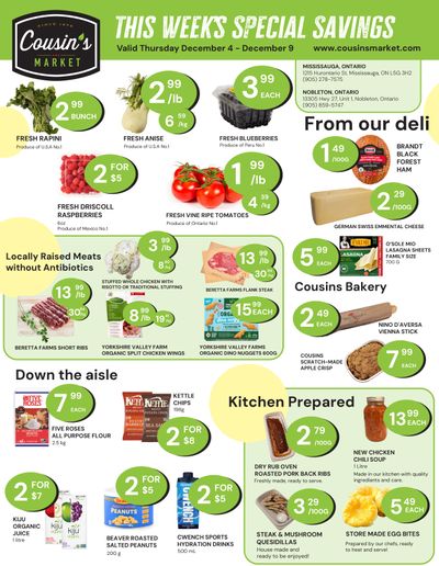 Cousin's Market Flyer December 4 to 9