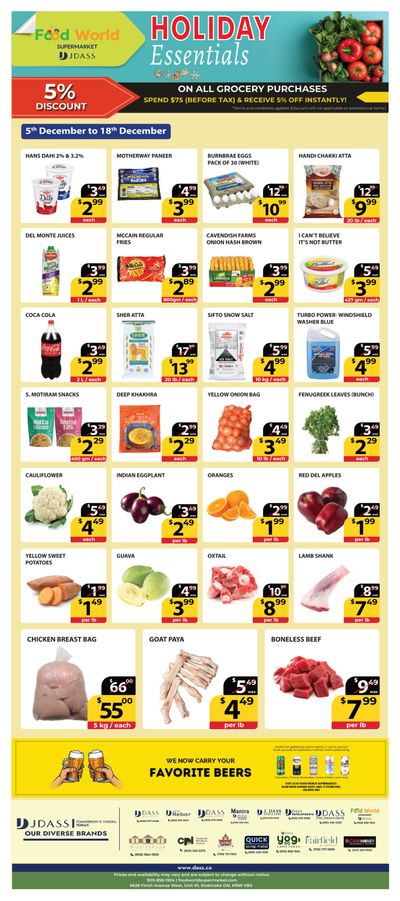 Food World Supermarket Flyer December 5 to 18