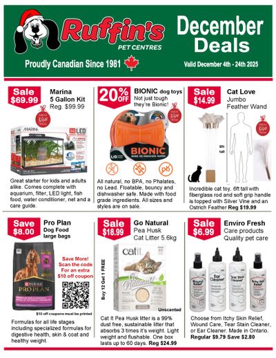 Ruffin's Pet Centre Flyer December 4 to 24