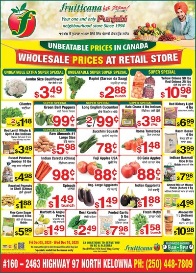 Fruiticana (Kelowna) Flyer December 5 to 10