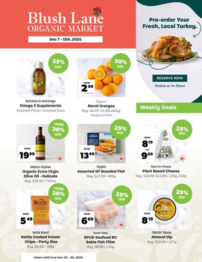 Blush Lane Organic Market Flyer December 7 to 13