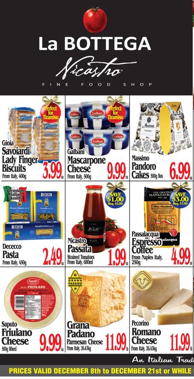La Bottega Nicastro Fine Foods Flyer December 8 to 21
