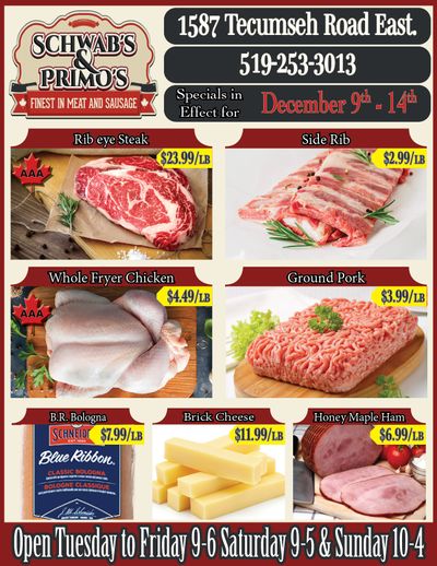 Schwab's & Primo's Flyer December 9 to 14