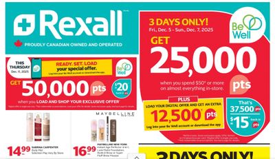 Rexall Canada: Earn 50,000 Be Well Points With Your Exclusive Offer on December 11th