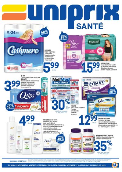 Uniprix Sante Flyer December 11 to 17