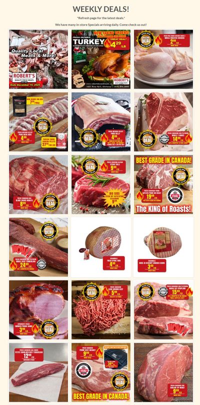 Robert's Fresh and Boxed Meats Flyer December 8 to 15