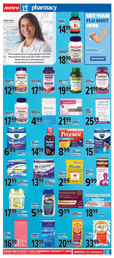 Metro (ON) Pharmacy Flyer December 11 to January 7