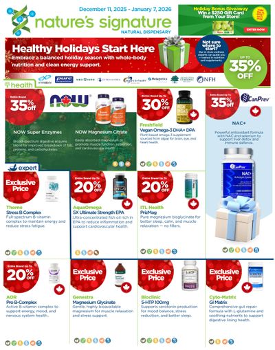 Nature's Signature Flyer December 11 to January 7