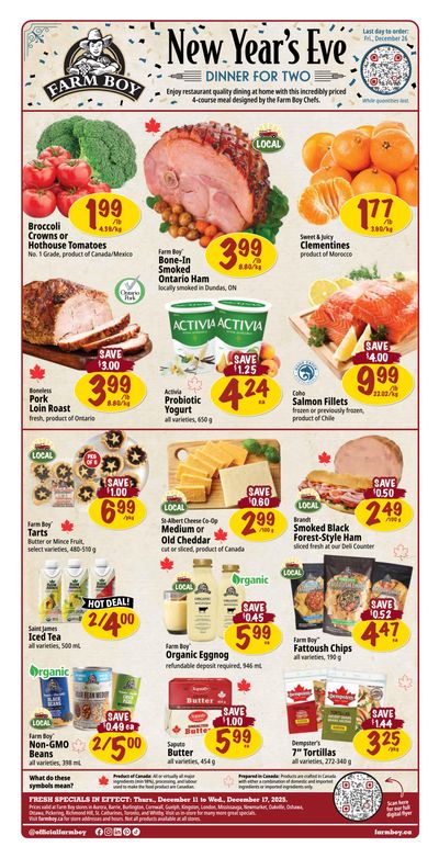 Farm Boy Flyer December 11 to 17