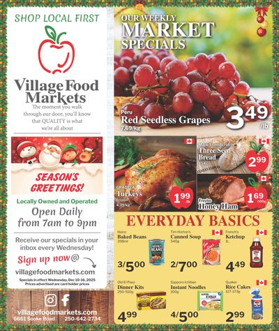 Village Food Markets Flyer December 10 to 16