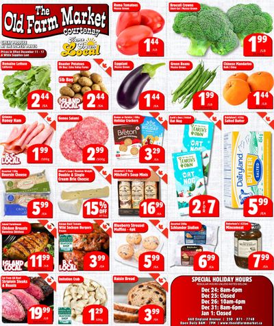 The Old Farm Market (Courtenay) Flyer December 11 to 17