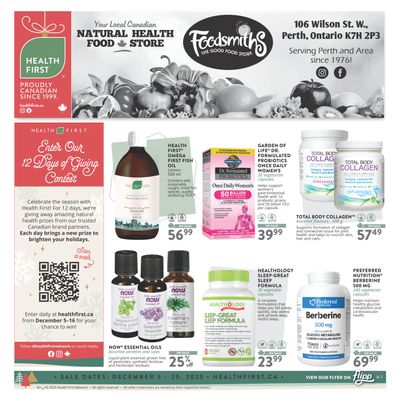 Foodsmiths Health First Flyer December 5 to 20