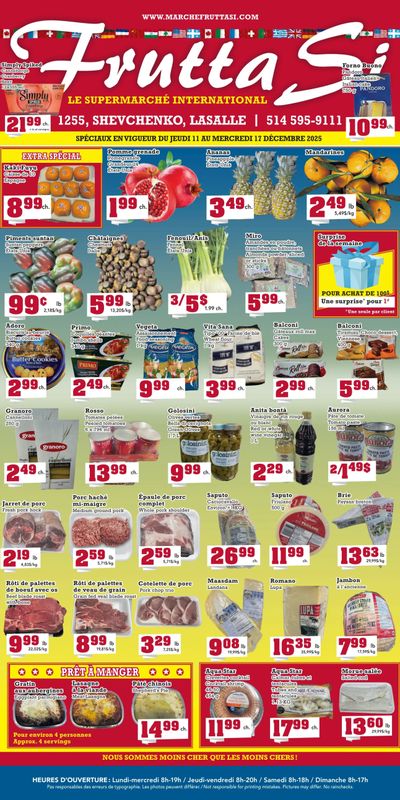 Frutta Si Flyer December 11 to 17