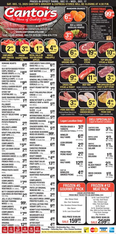 Cantor's Meats Flyer December 11 to 17