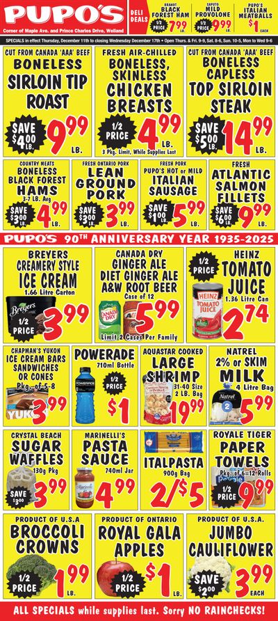 Pupo's Food Market Flyer December 11 to 17
