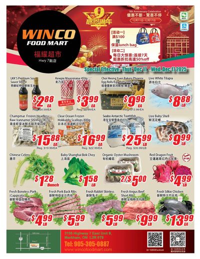 WinCo Food Mart (HWY 7) Flyer December 11 to 17