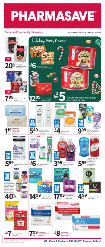 Pharmasave (ON & West) Flyer December 12 to 24