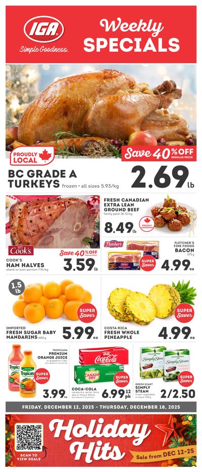 IGA Stores of BC Flyer December 12 to 18