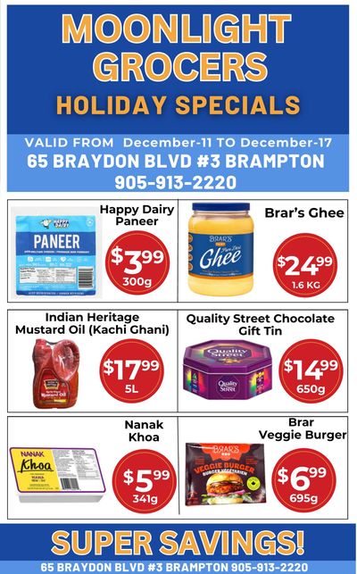 Moonlight Grocers Flyer December 11 to 17
