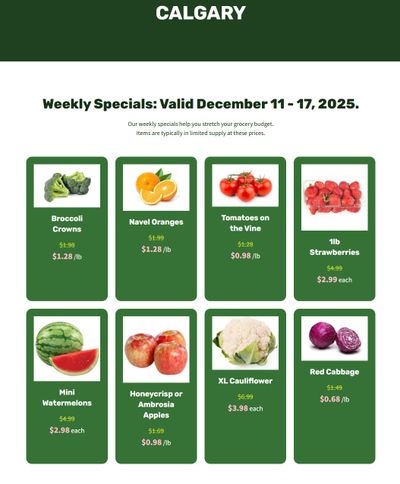 H&W Produce Flyer December 11 to 17